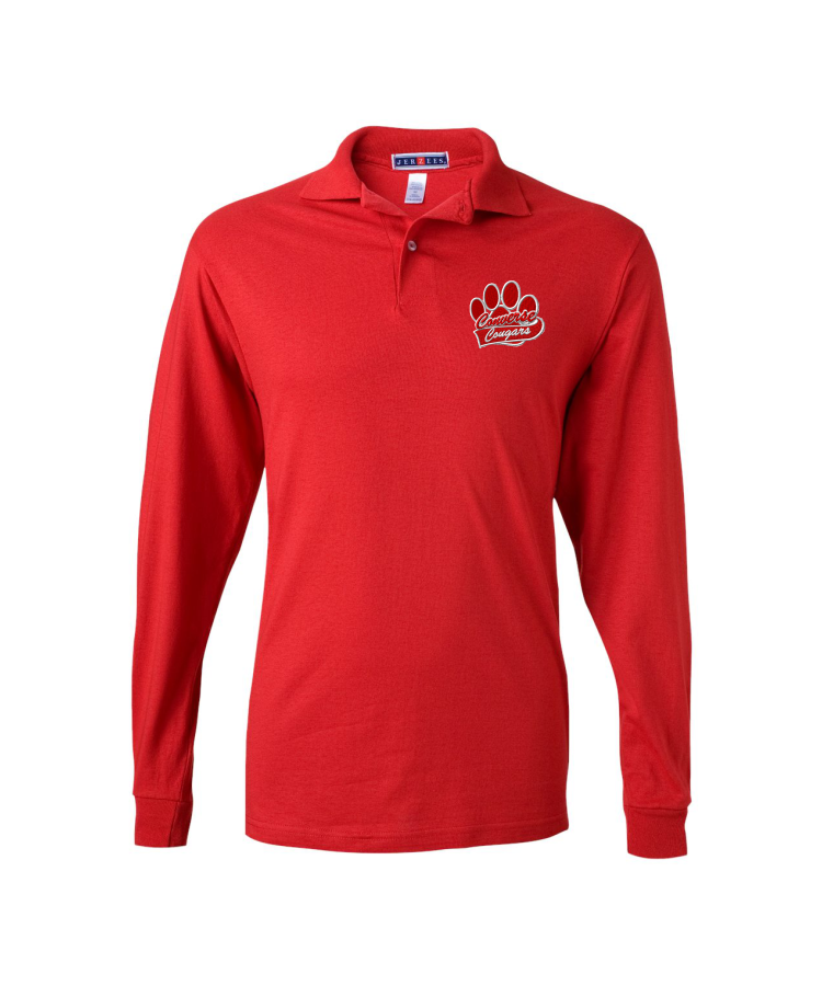 Thumbnail: Converse Cougars Embroidered SpotShield 50/50 Long Sleeve Polo