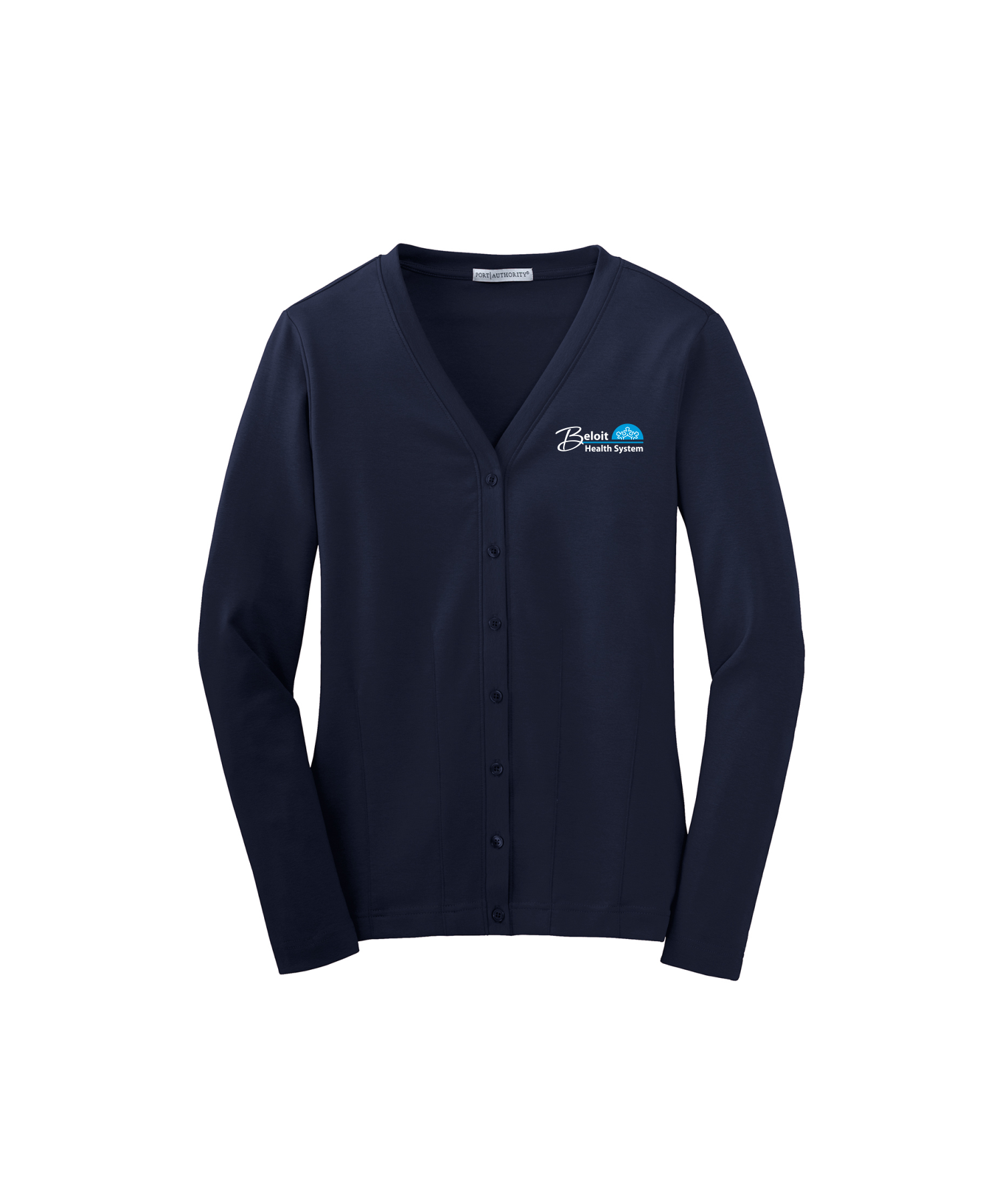 BHS Embroidered Navy Port Authority Stretch Cotton Cardigan