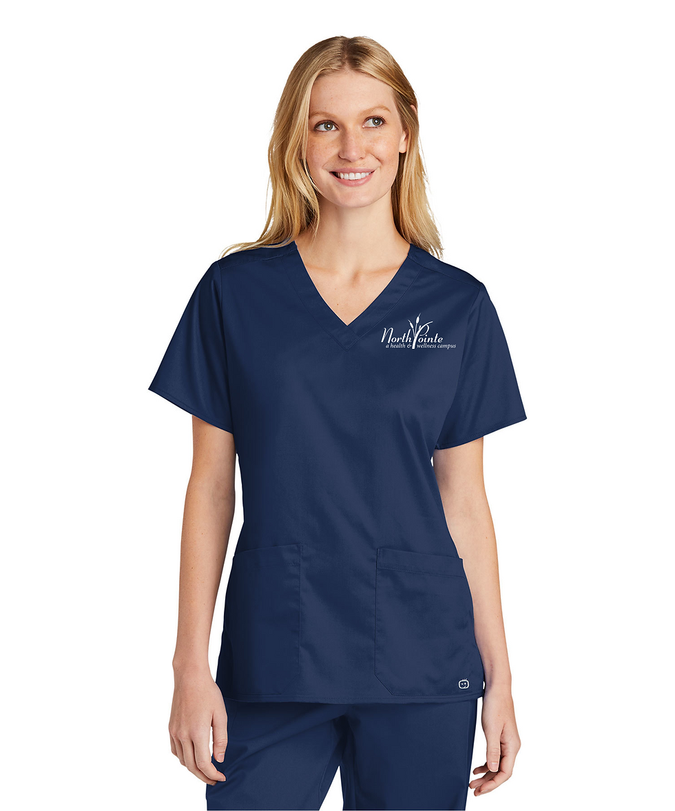 Thumbnail: NorthPointe  Embroidered WonderWink Women’s WorkFlex V-Neck Top