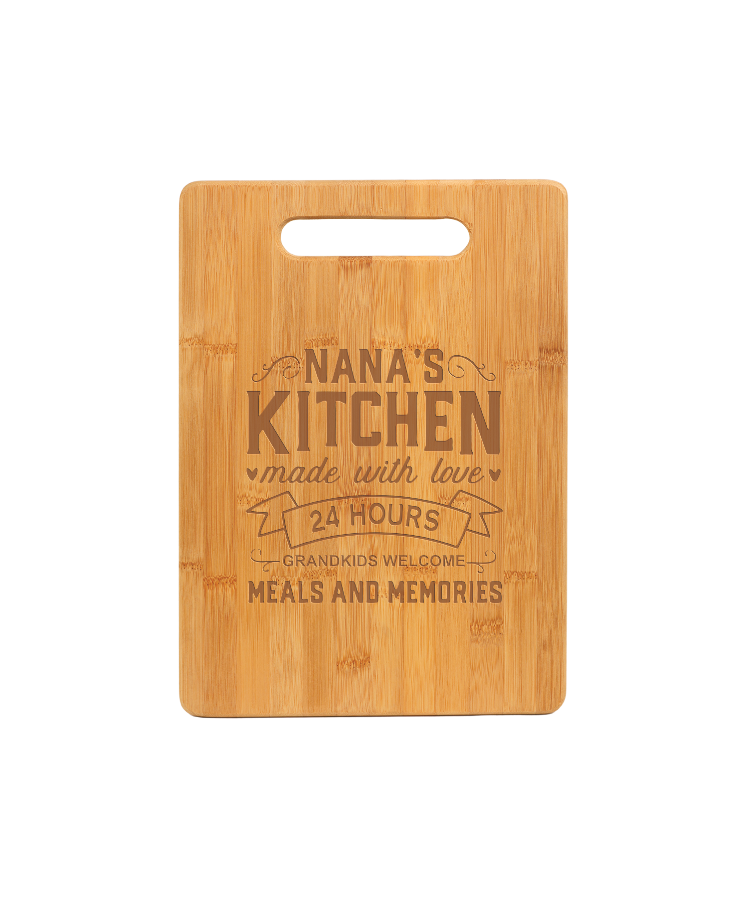 Nana's Kitchen 13 3/4" x 9 3/4" Bamboo Rectangle Cutting Board