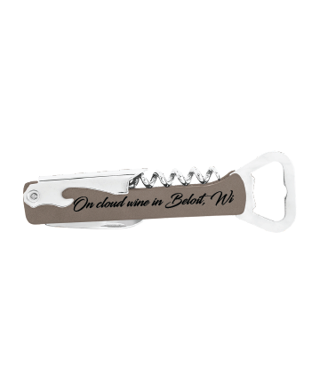 Thumbnail: On Cloud Wine Engraved Leatherette Wine Bottle Opener