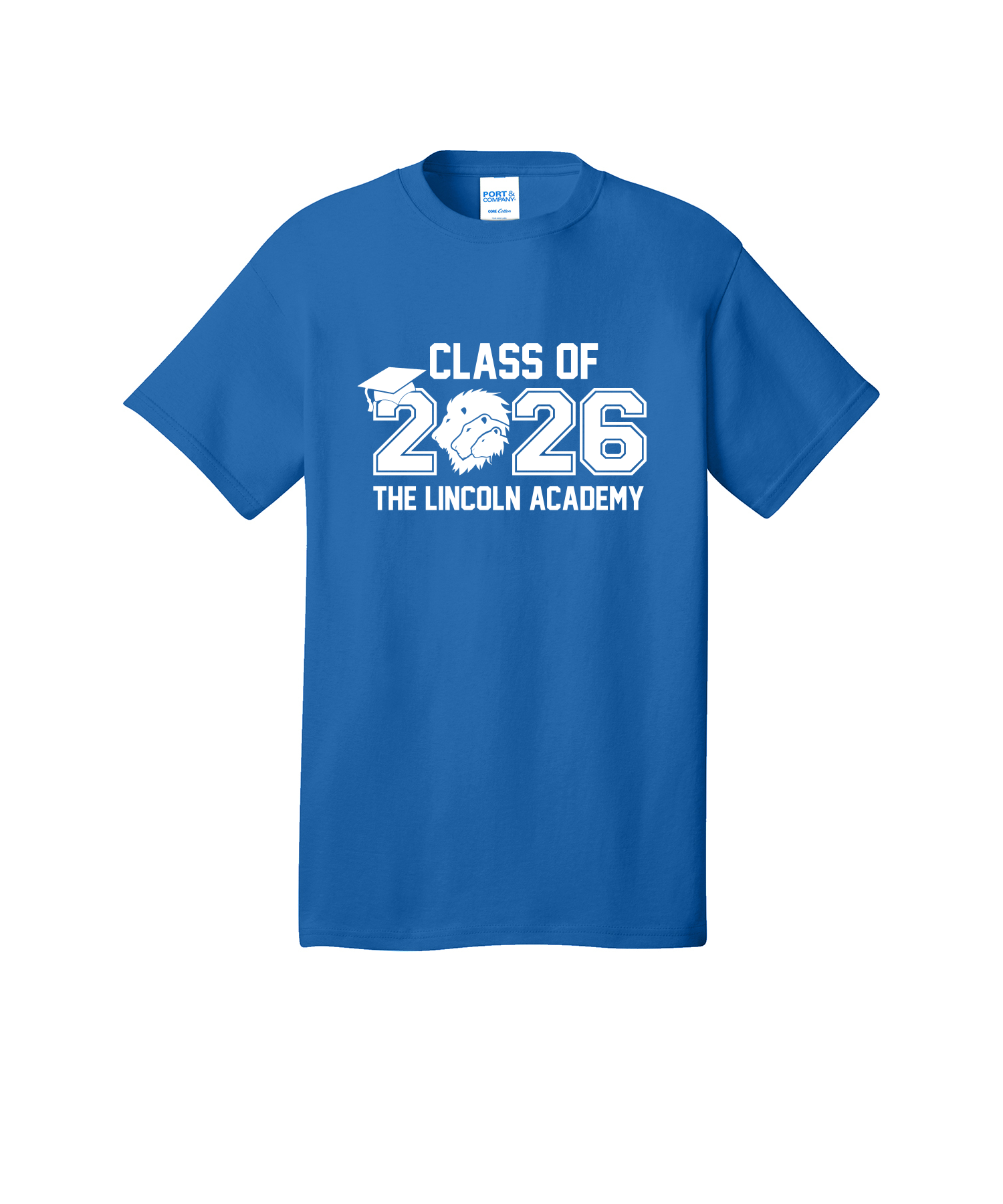 TLA Royal Port & Company Core Cotton Tee - Class of 2026 Lion Head