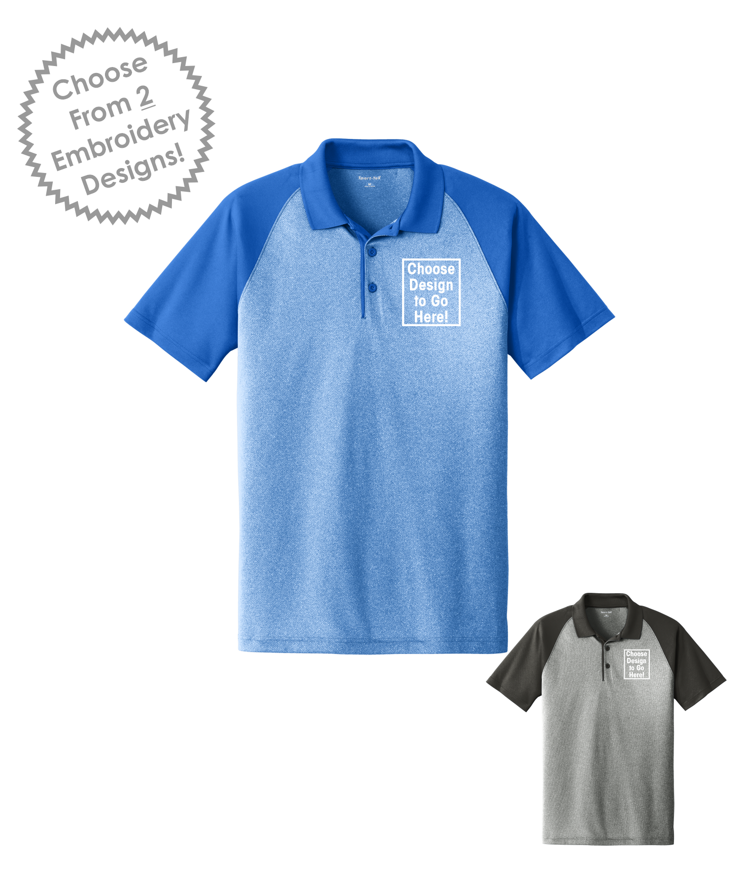 St. Paul's Athletics Embroidered PosiCharge RacerMesh Raglan Heather Block Polo