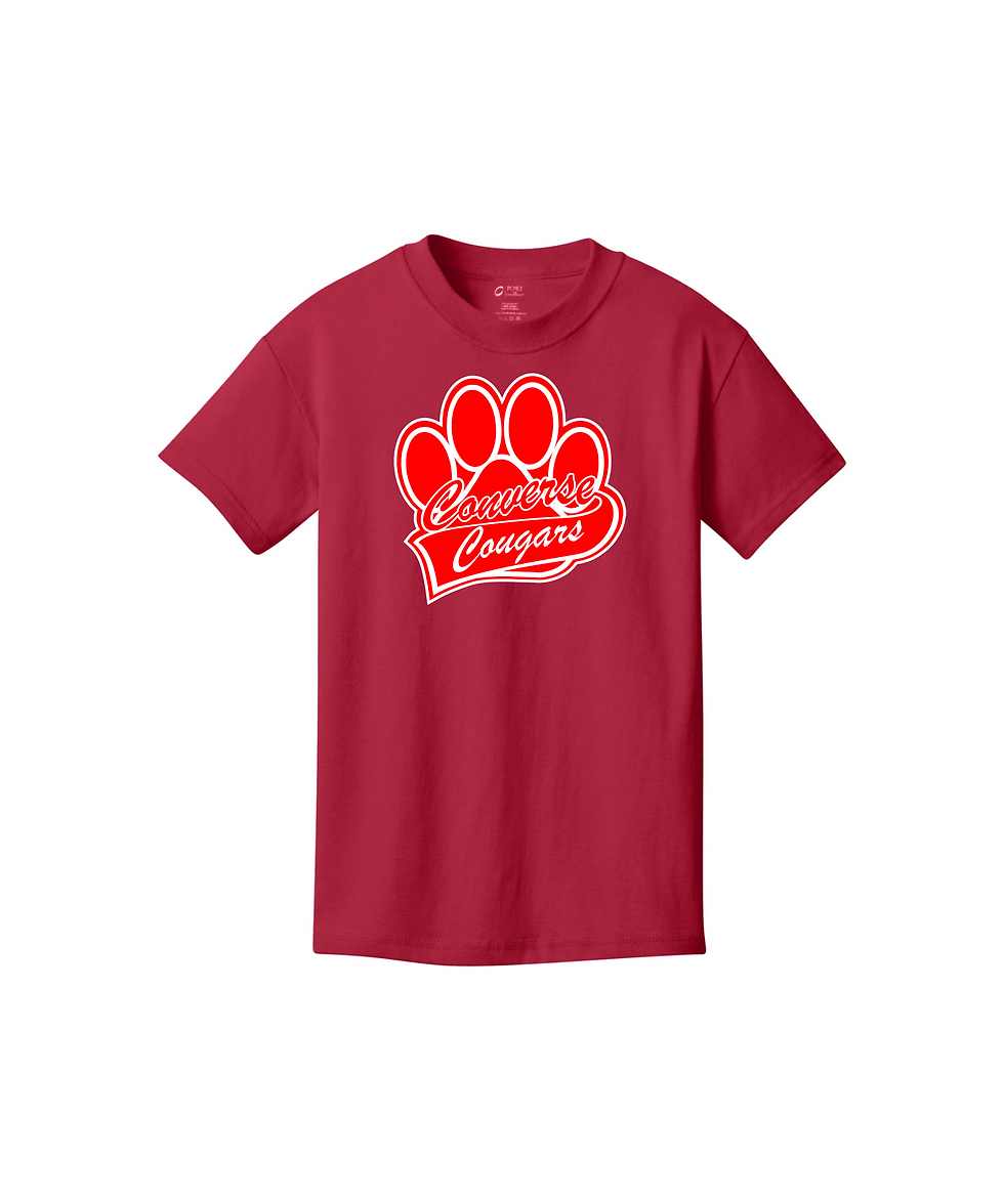 Thumbnail: Youth Converse Paw Print Graphic Unisex Core Cotton Tee