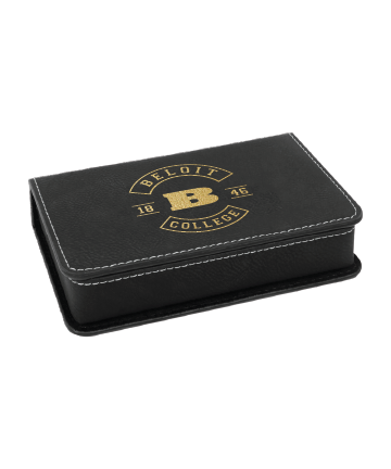 Black/Gold Engraved Leatherette 2-Piece Wine Tool Set