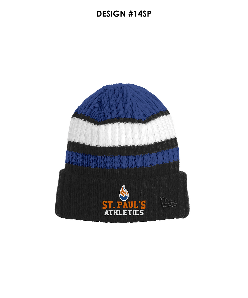 Thumbnail: St. Pauls Athletics Embroidered New Era® Ribbed Tailgate Beanie - Royal/Black