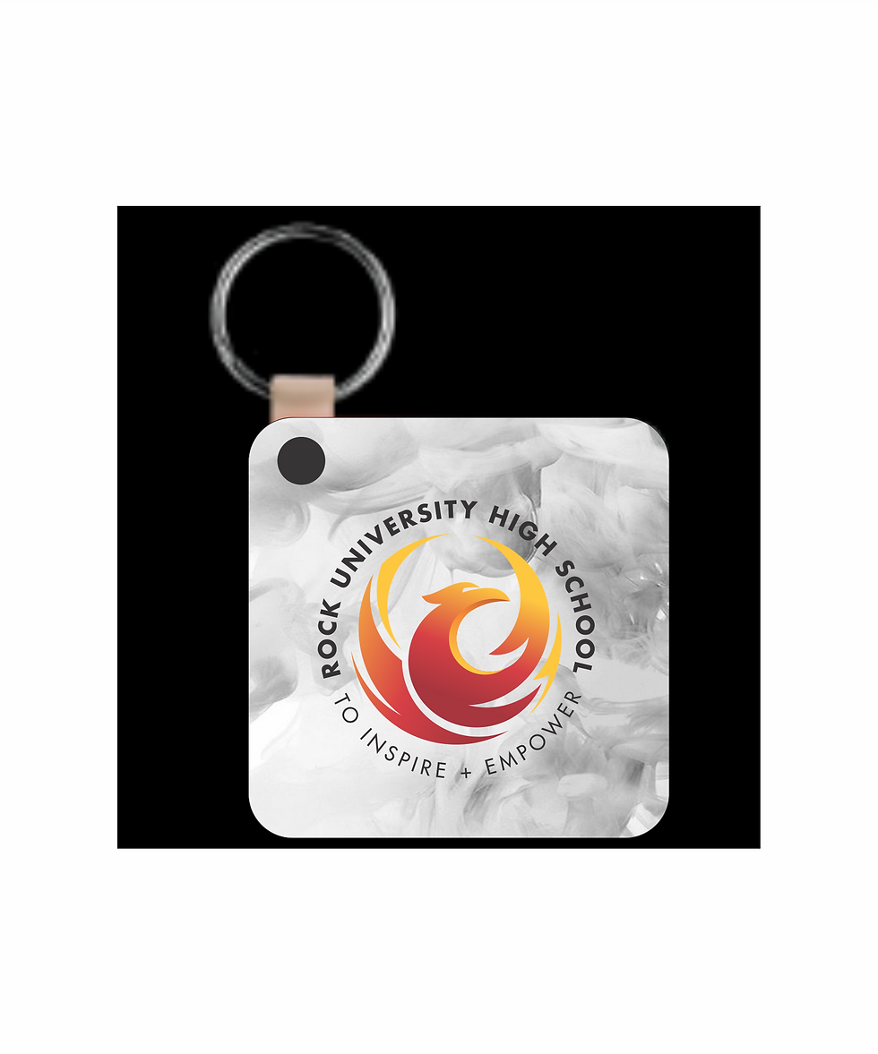 Thumbnail: RHS 2.25" x 2.25" Gloss White Unisub Aluminum Sublimatable Square Keychain