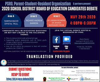 San Diego Unified School District Board of Education Candidate Debate May 29th