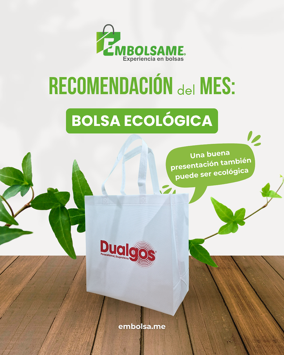 Una bolsa ecologica color blanca
