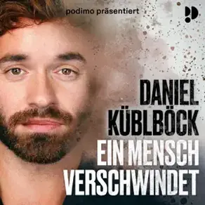Podcastcover „Ein Mensch verschwindet – Daniel Küblböck“, Porträtgrafik mit Schriftzug