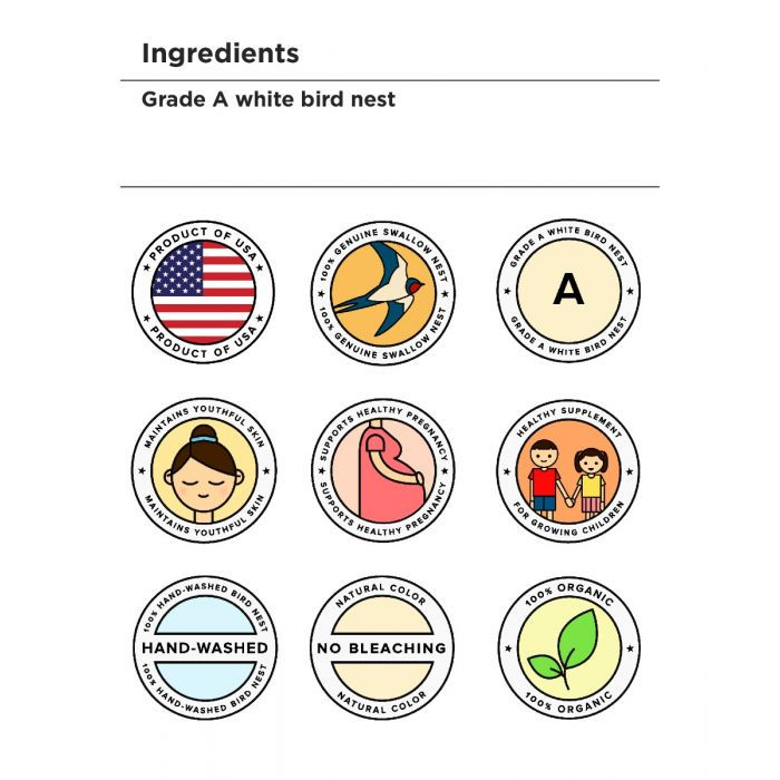 Hình thu nhỏ: Tổ Yến Vàng - Tổ Yến Trắng A - 227 Gam (8 Oz.)