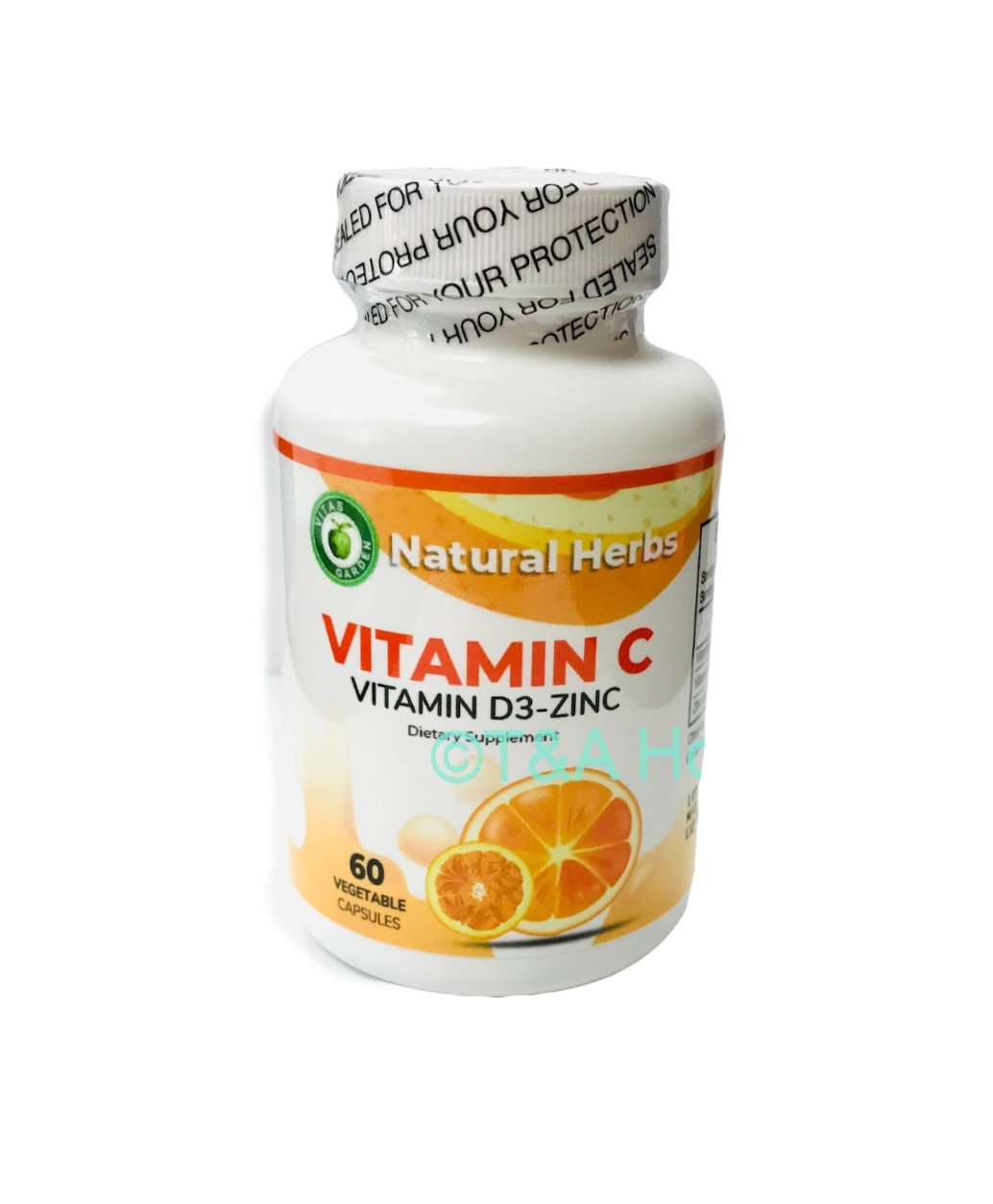 Vitas Garden Vitamin C - D3 - Zinc Supplement - 60 Capsules