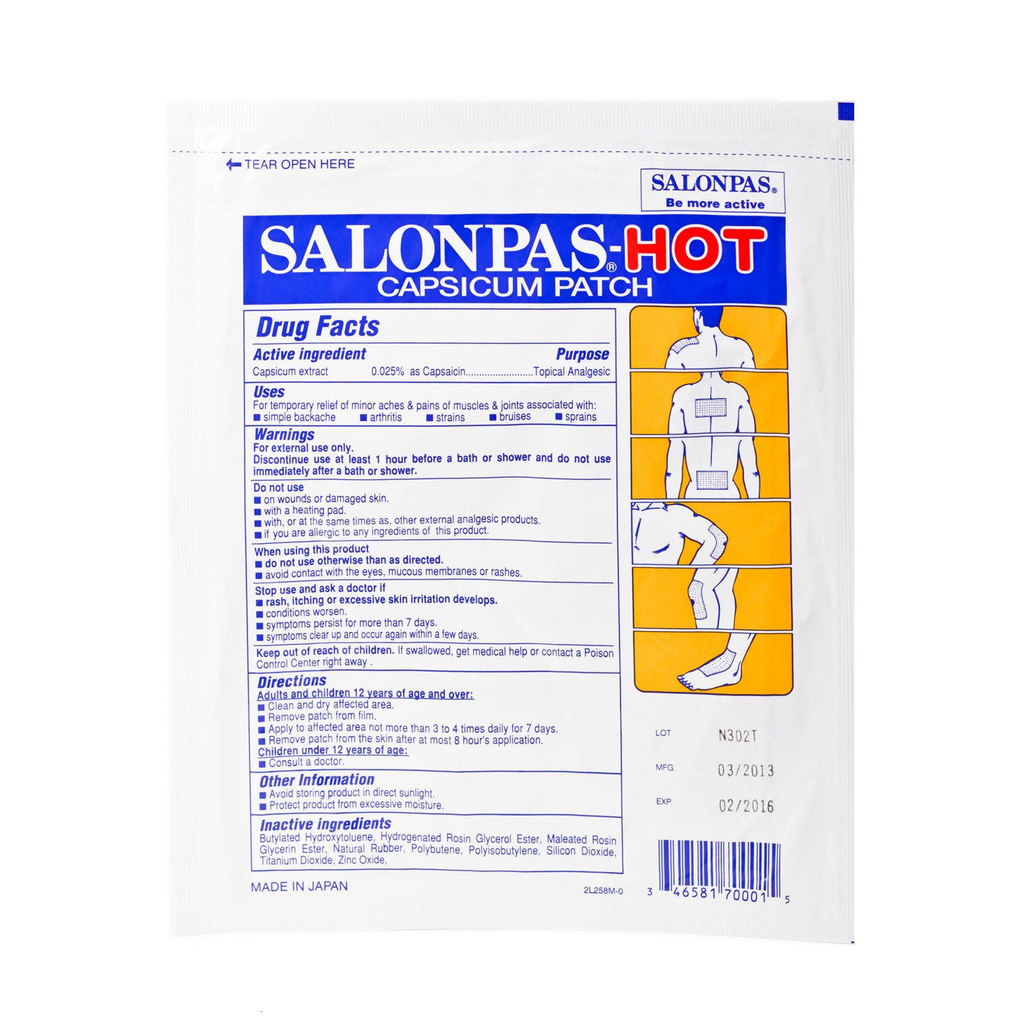 SALONPAS Hot Capsicum Patch 1 Sheet tnahouse
