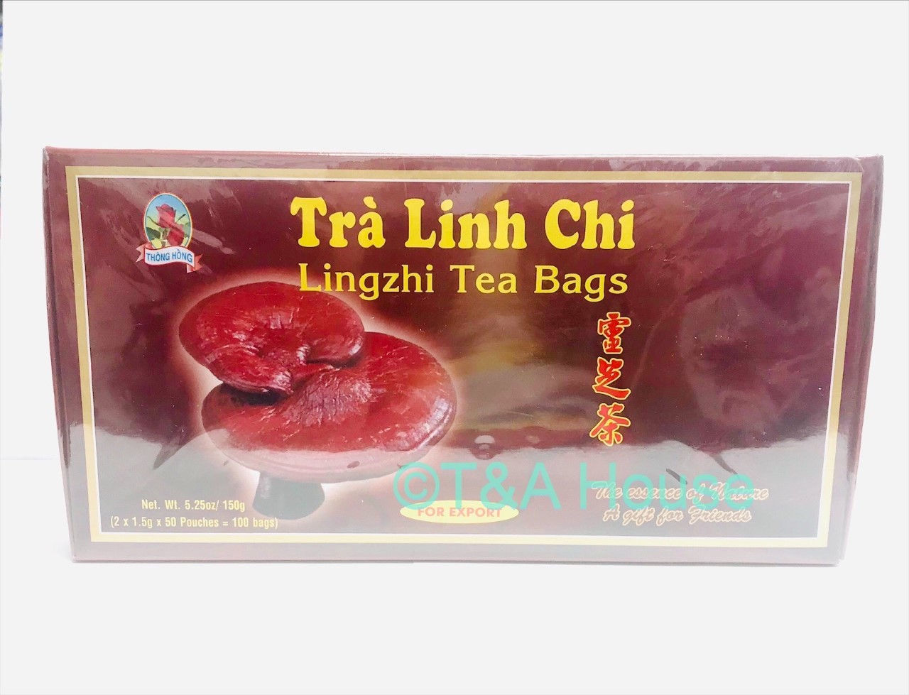 Vietnamese Premium Lingzhi Tea Bags - Tra Linh Chi - 100 Bags - 150g