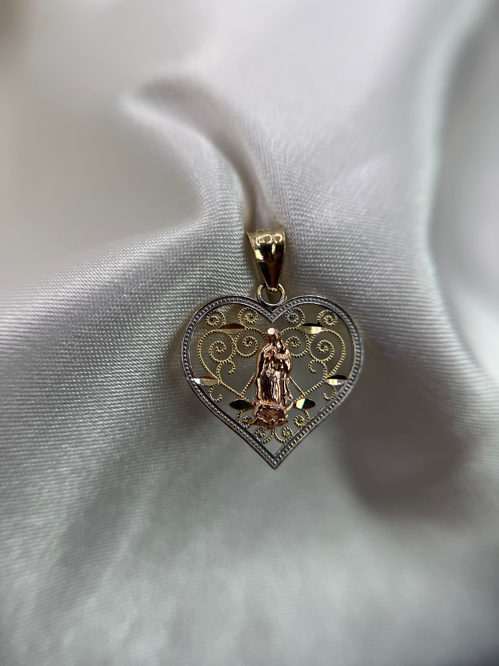 Thumbnail: 14k Virgencita Bloom  Heart 