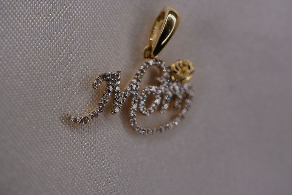Thumbnail: 10k yellow gold dainty  mom pendant 
