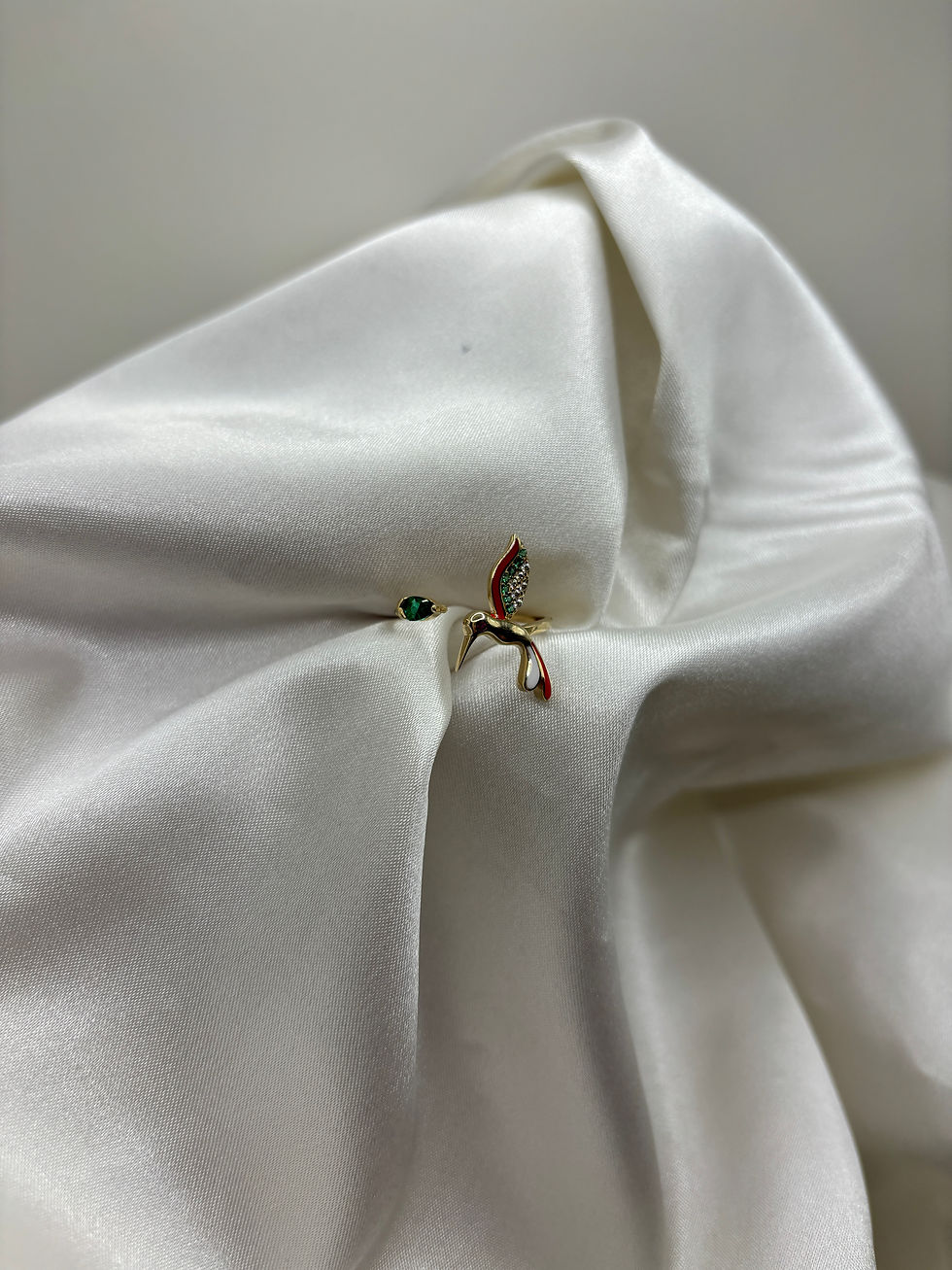 Thumbnail: 14k hummingbird adjustable ring 