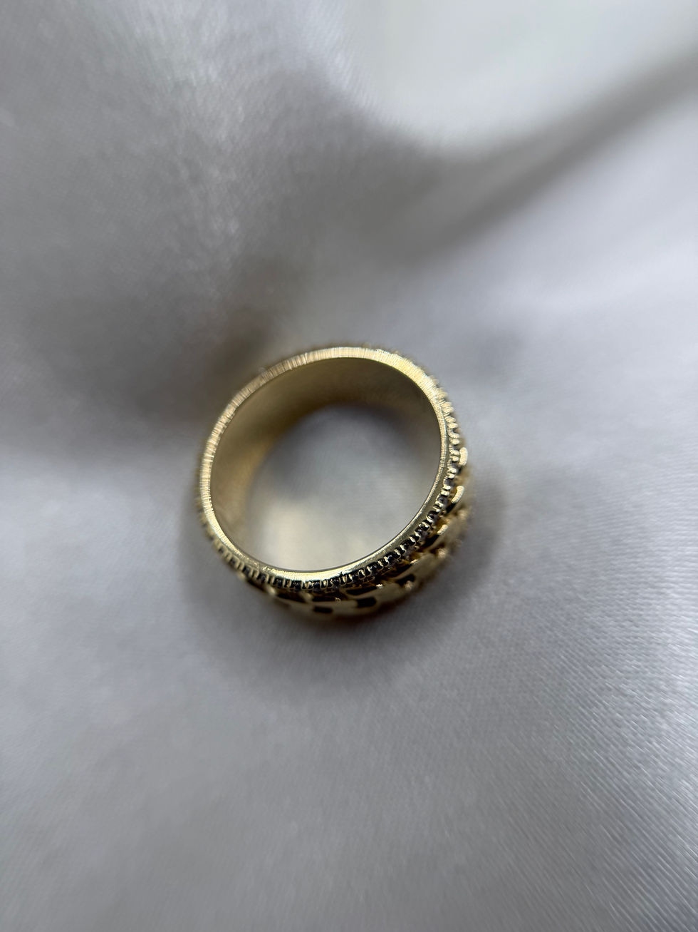 Thumbnail: 14k Classic Cuban Stone Ring 