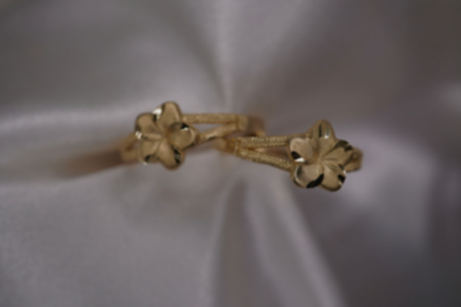 14K Yellow Gold Dual Floral Wrap Ring
