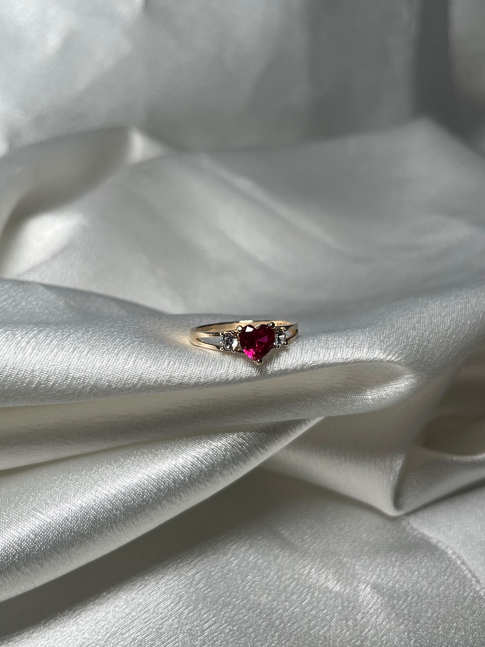 Thumbnail: 14k Red Heart Ring