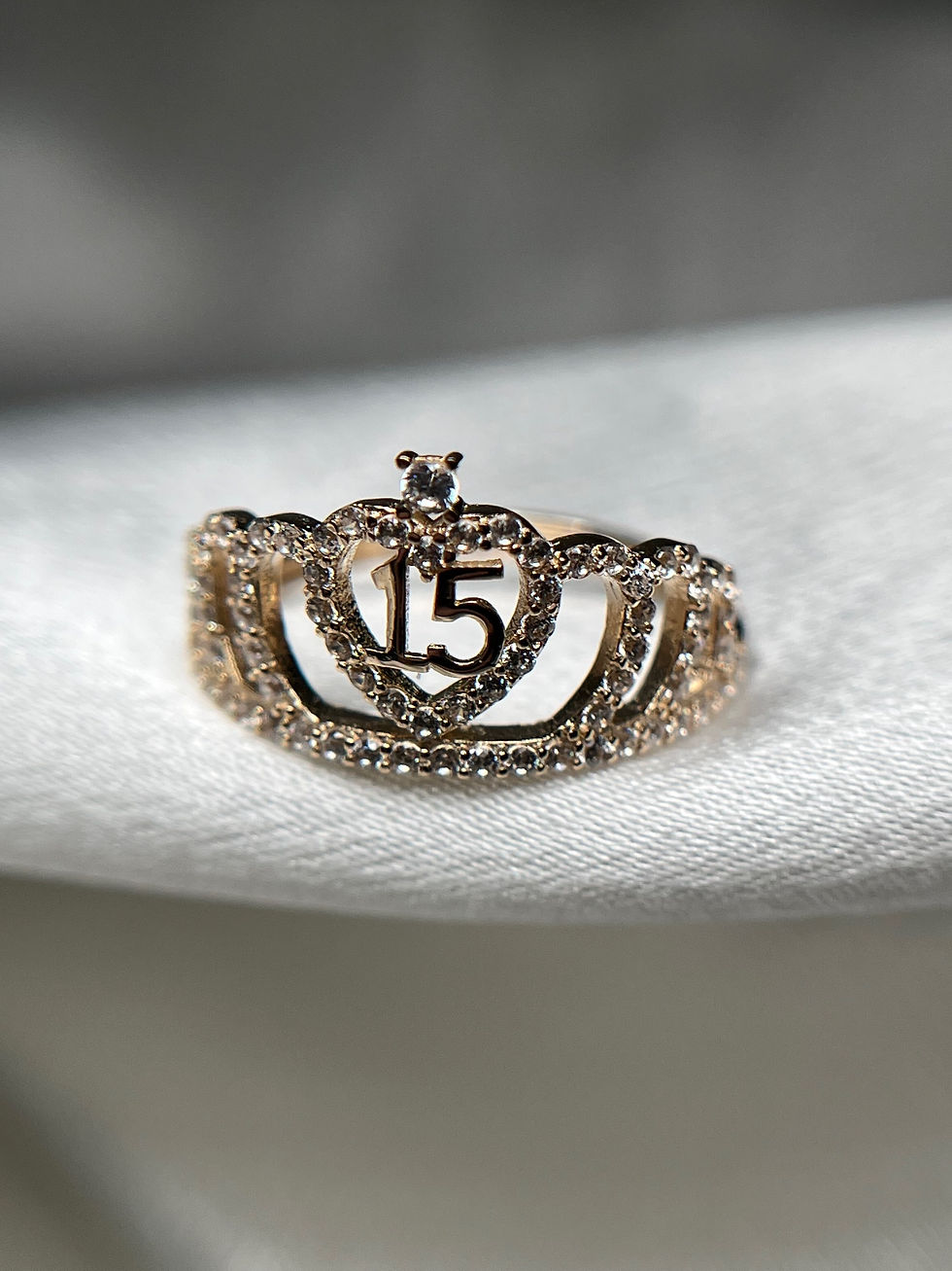 Thumbnail: 14k princess quinceñera ring 