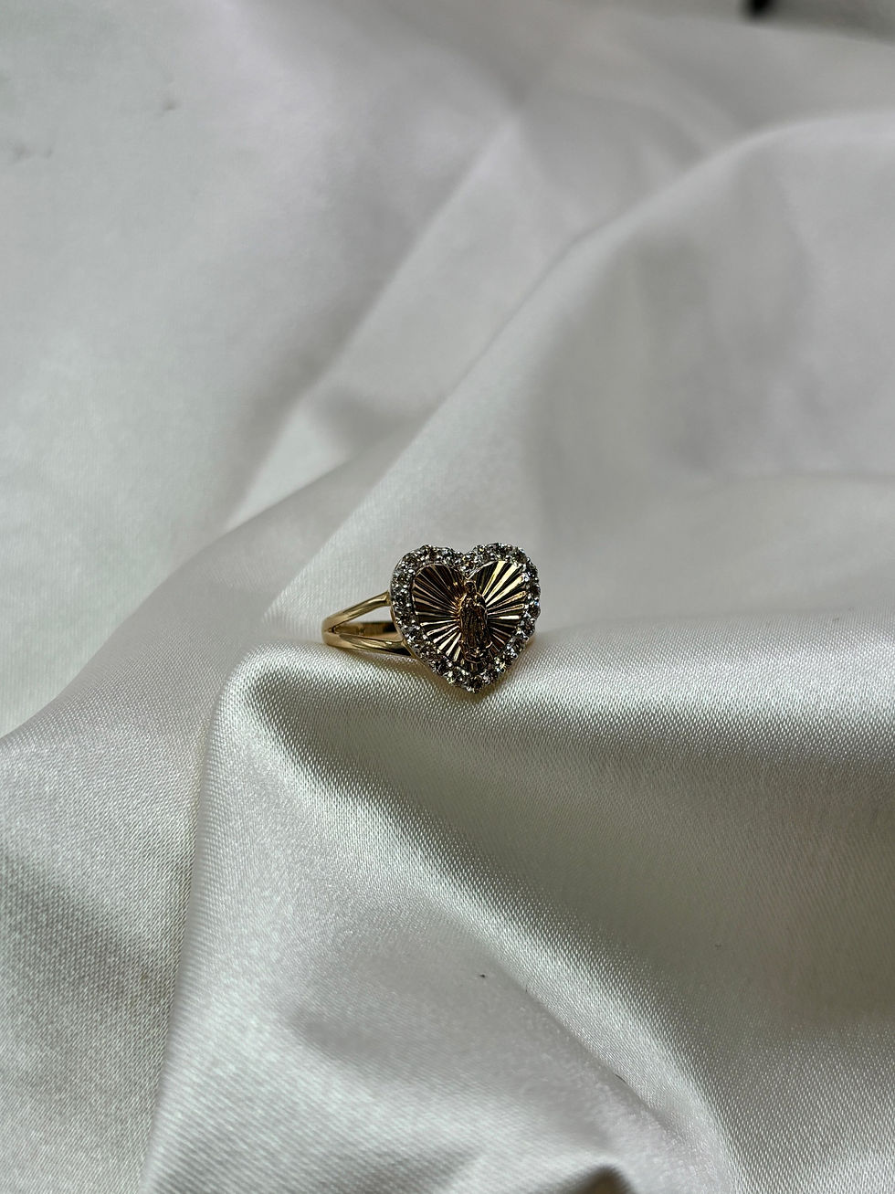 Thumbnail: 10k Virgencita Heart Diamond Ring