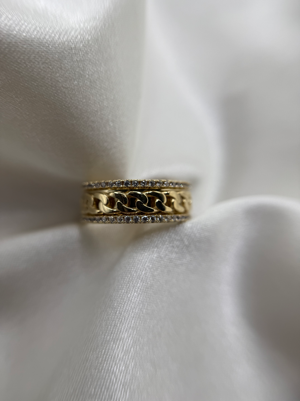 Thumbnail: 14k Classic Cuban Stone Ring 
