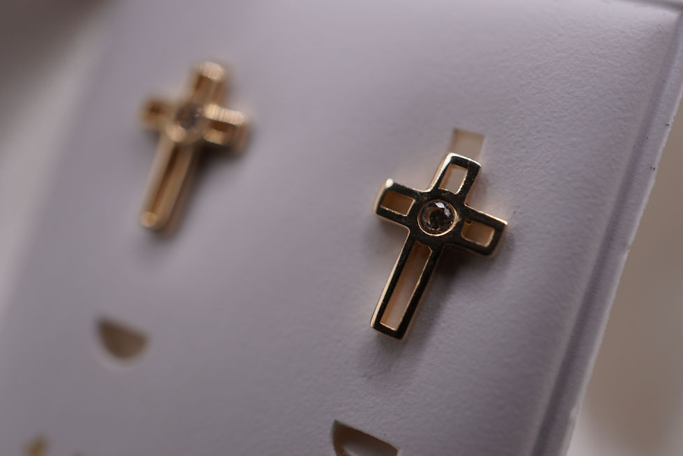 Thumbnail: 14k Divine Grace Cross Earrings 