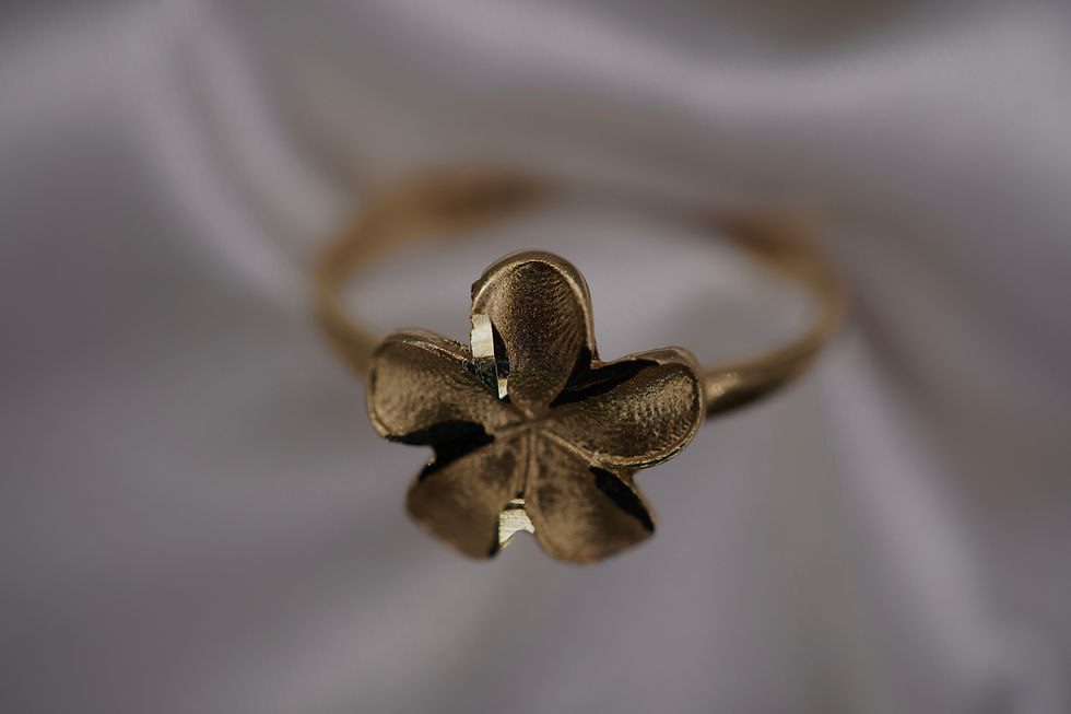 Thumbnail: 14k yellow gold plomera flower ring