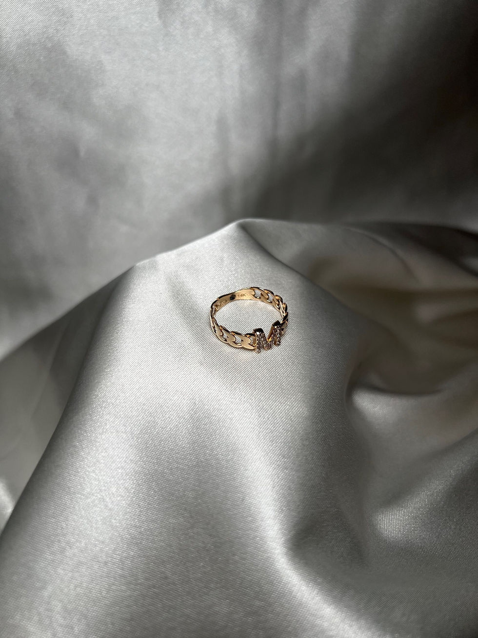 Thumbnail: 14k “M” cuban link ring 