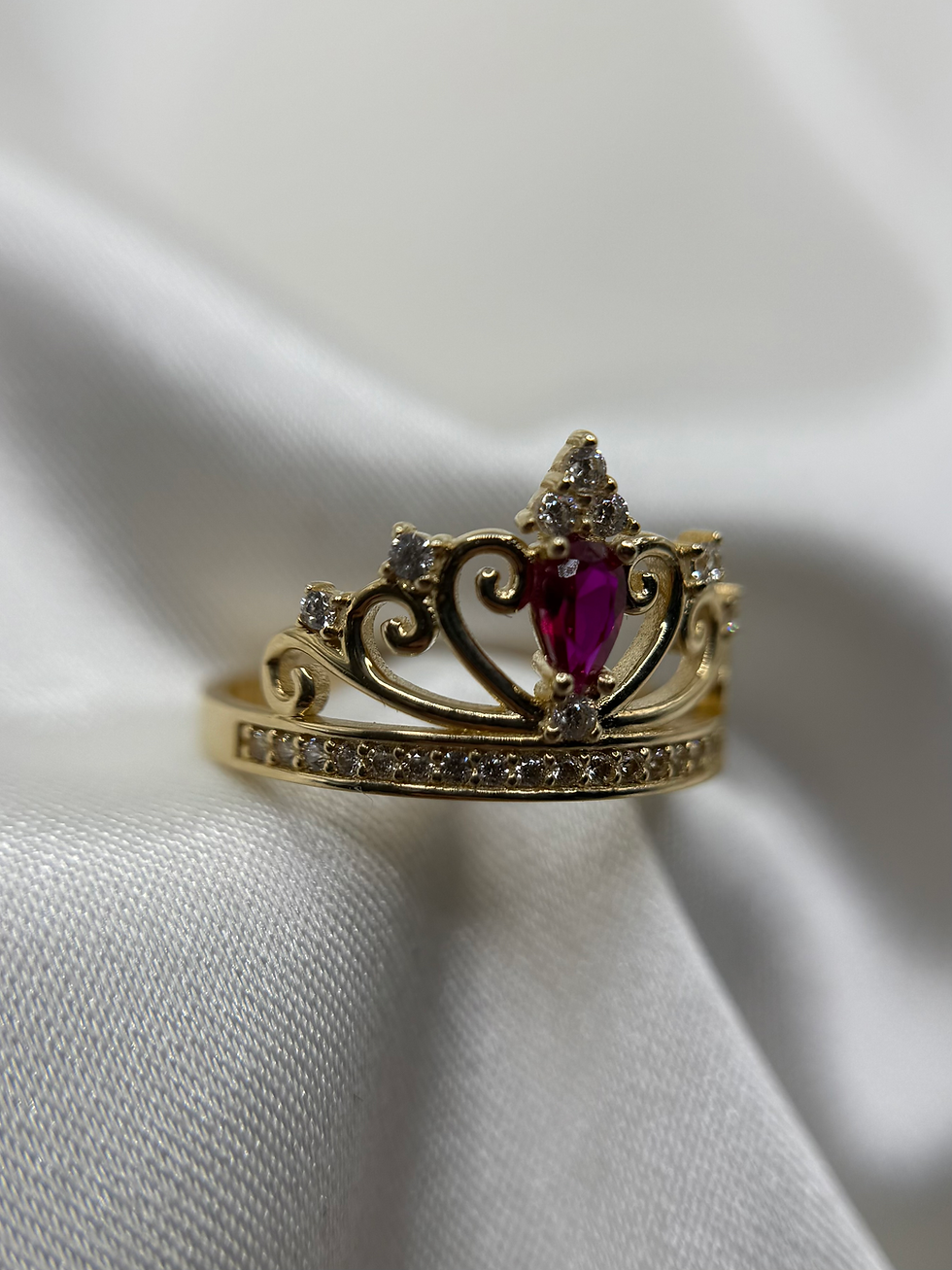 Thumbnail: 14k Fuchsia Crown Ring 