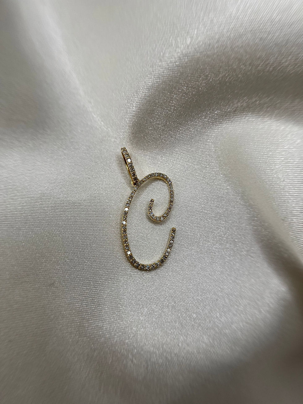 Thumbnail: 10k “C” Initial Diamond Pendant 