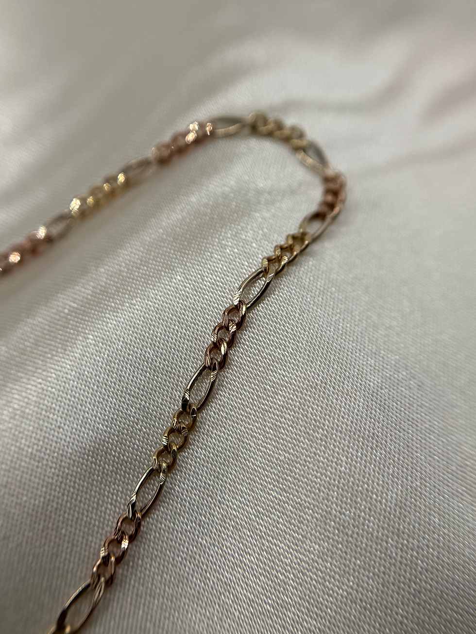 Thumbnail: 14k Figaro Tri-Color 20” Chain