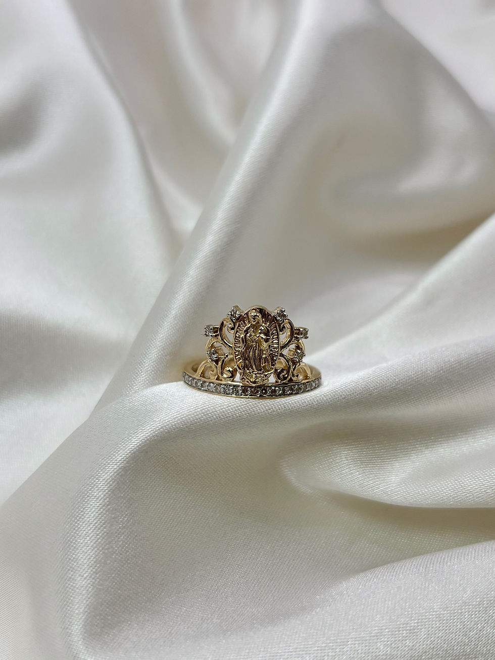 Thumbnail: 10k Virgencita Crown Diamond Ring