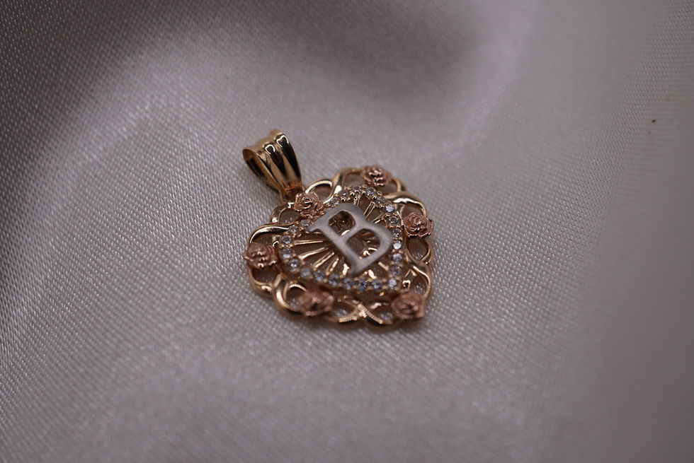 Thumbnail: 14k Heart “B” Initial Pendant 