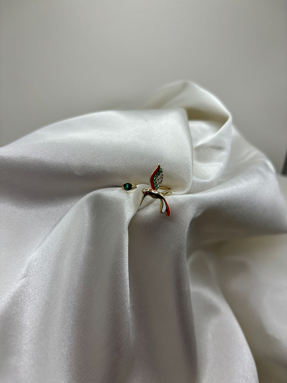 Thumbnail: 14k hummingbird adjustable ring 