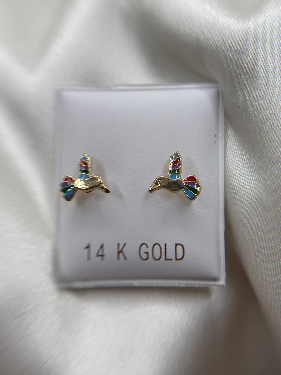 Thumbnail: 14k Hummingbird Earrings 