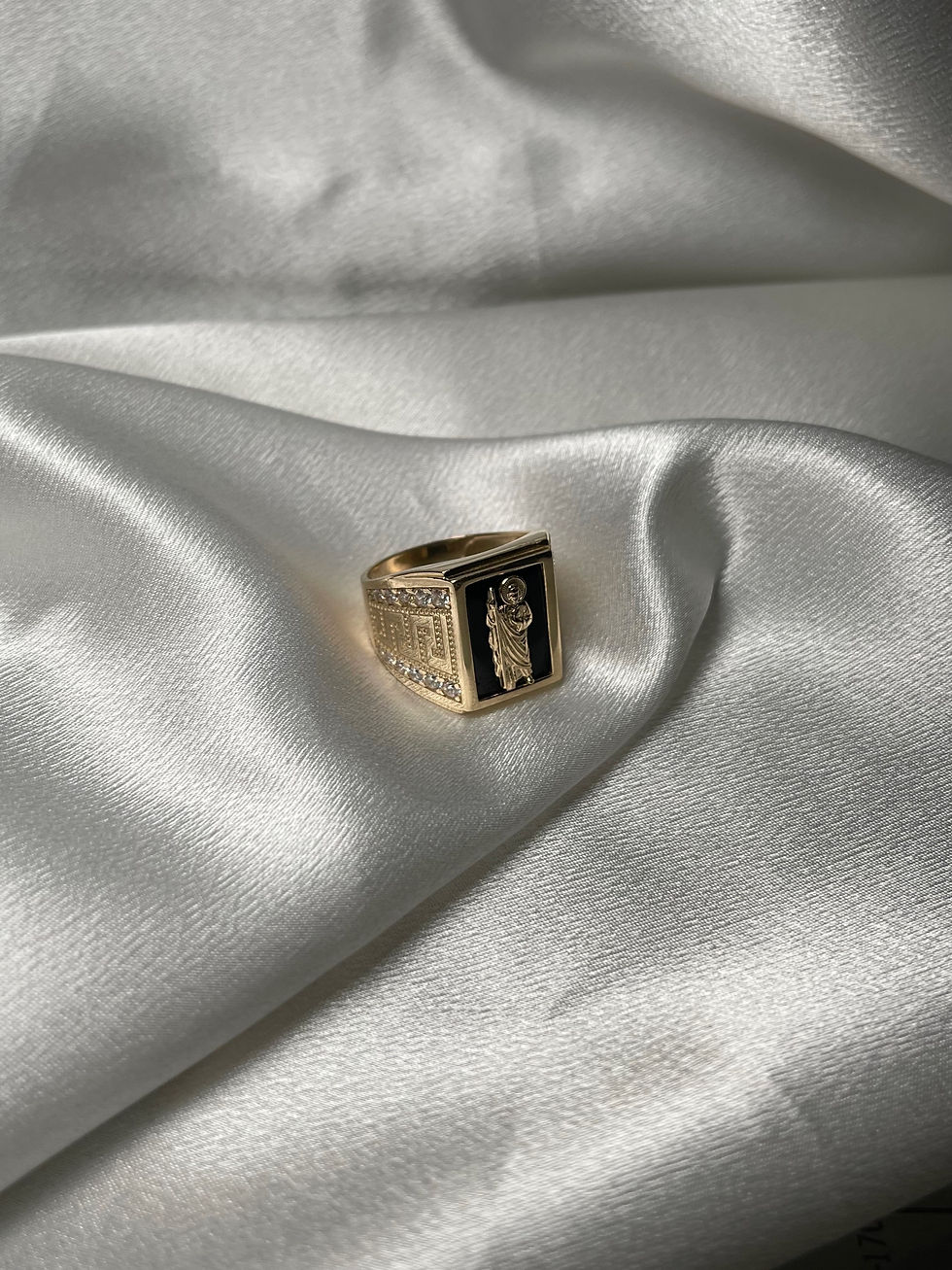 Thumbnail: 14k Versace Inspired San Judas Ring 