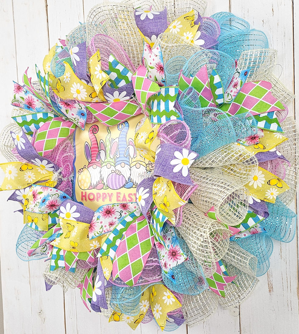 Thumbnail: Hoppy Easter Gnome Wreath – Pastel Spring Front Door Decor with Bunny Gnomes