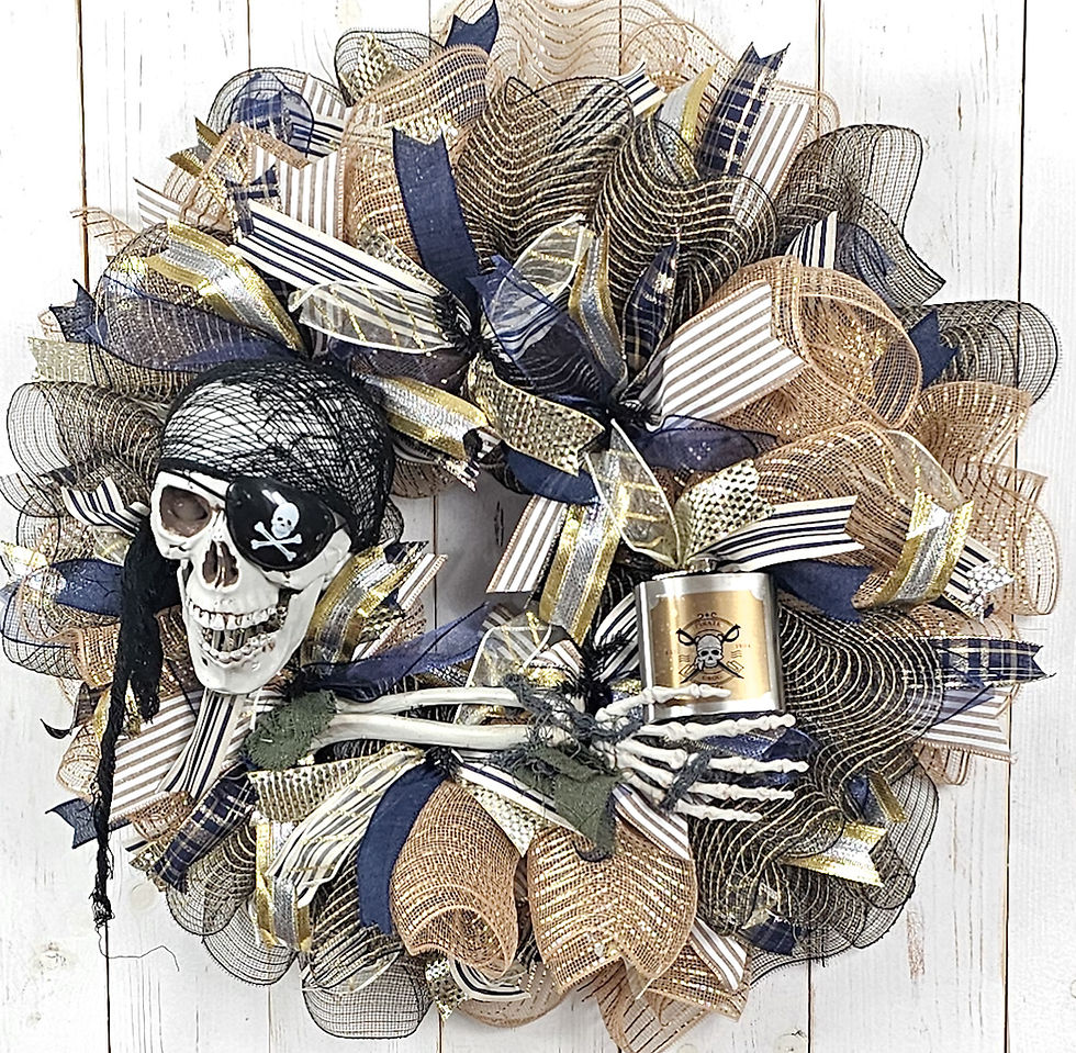 Thumbnail: Handmade pirate wreath inspired by Tampa Bay’s Gasparilla festival