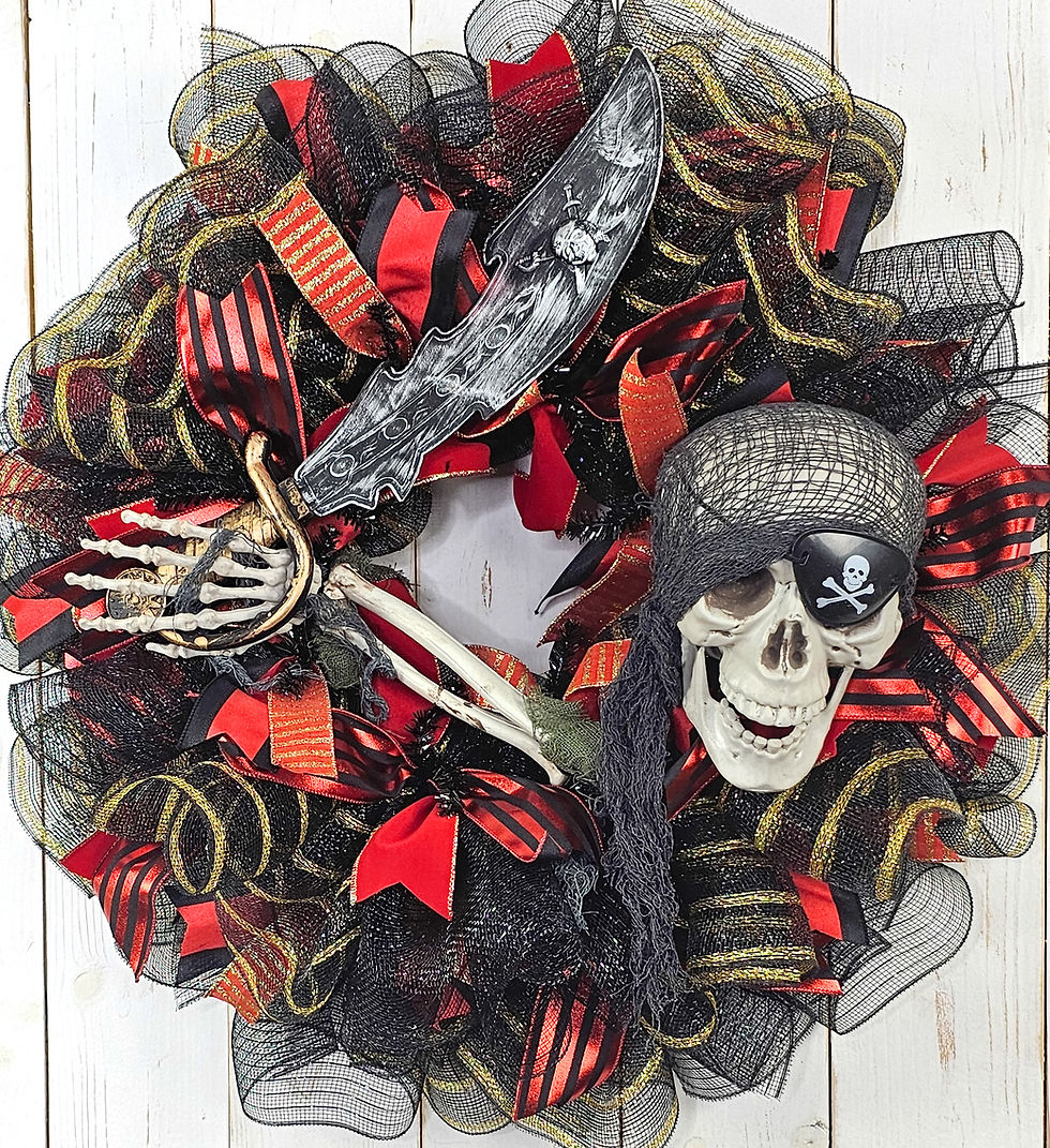Thumbnail: Gasparilla Pirate Wielding Sword Wreath | Tampa Bay Pirate Decor