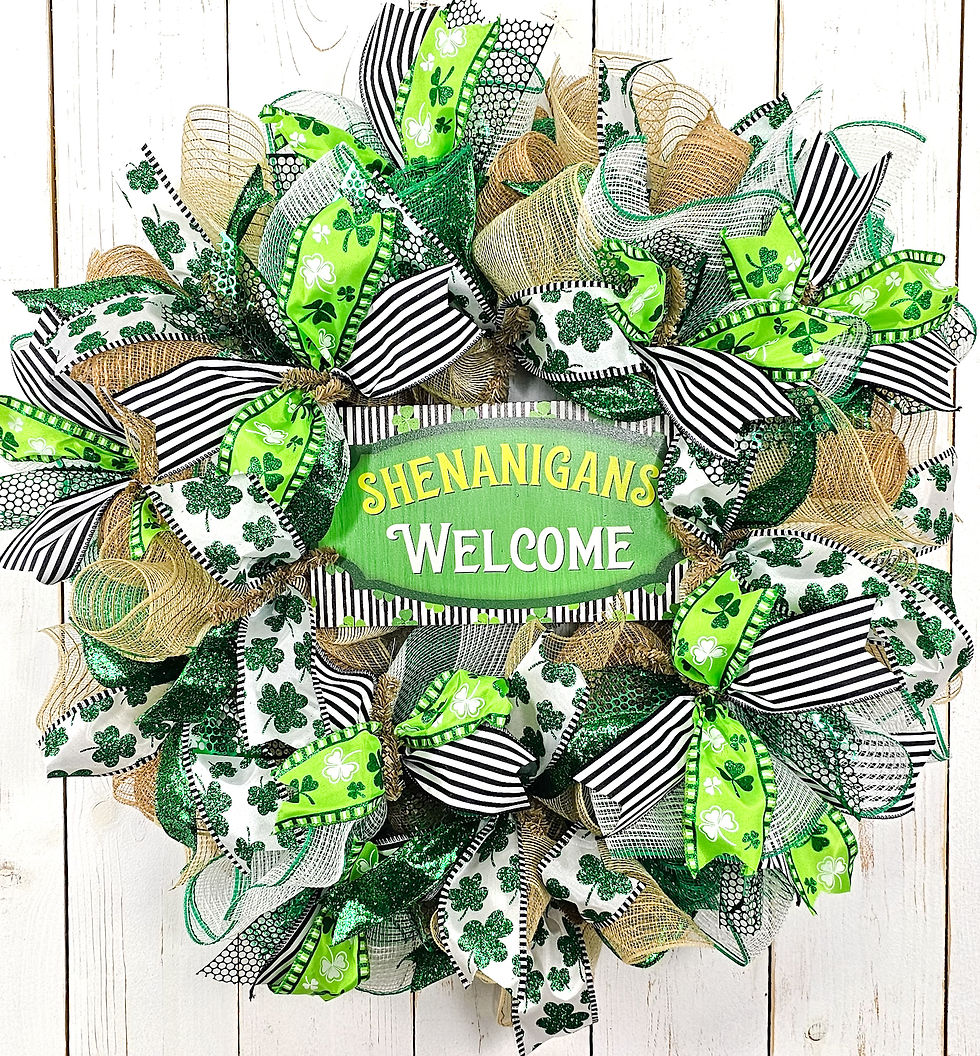 Thumbnail: Shennanigans Welcome-St Patricks Day Wreath | St Paddy's Day Wreath 
