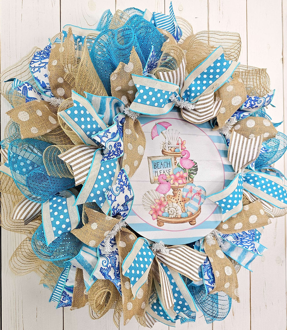 Thumbnail: Beach Please Wreath-Turquoise 