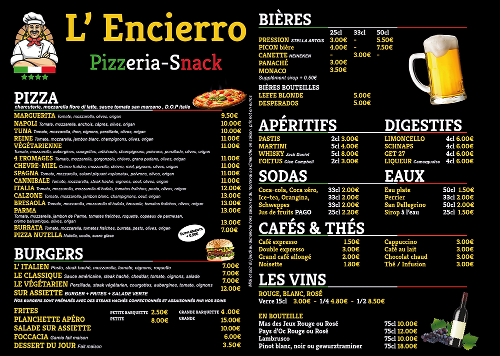 Affiche Menu A3