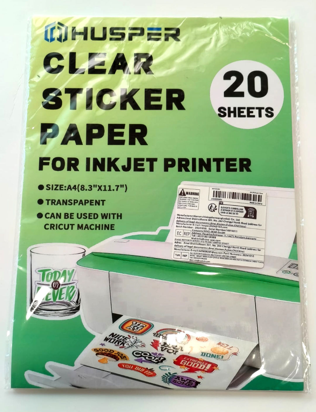 Papel vinil transparente