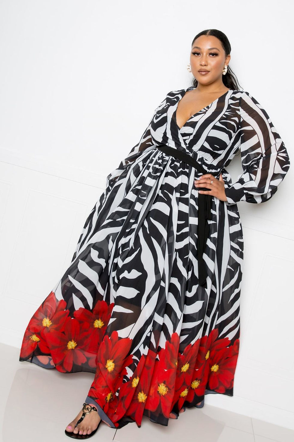 Thumbnail: Zebra Printed Maxi Dress