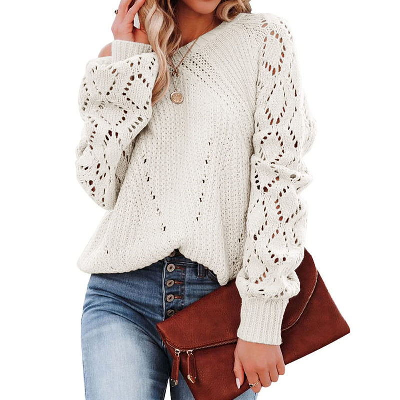 Thumbnail: Lantern Sleeve Knitted Sweater