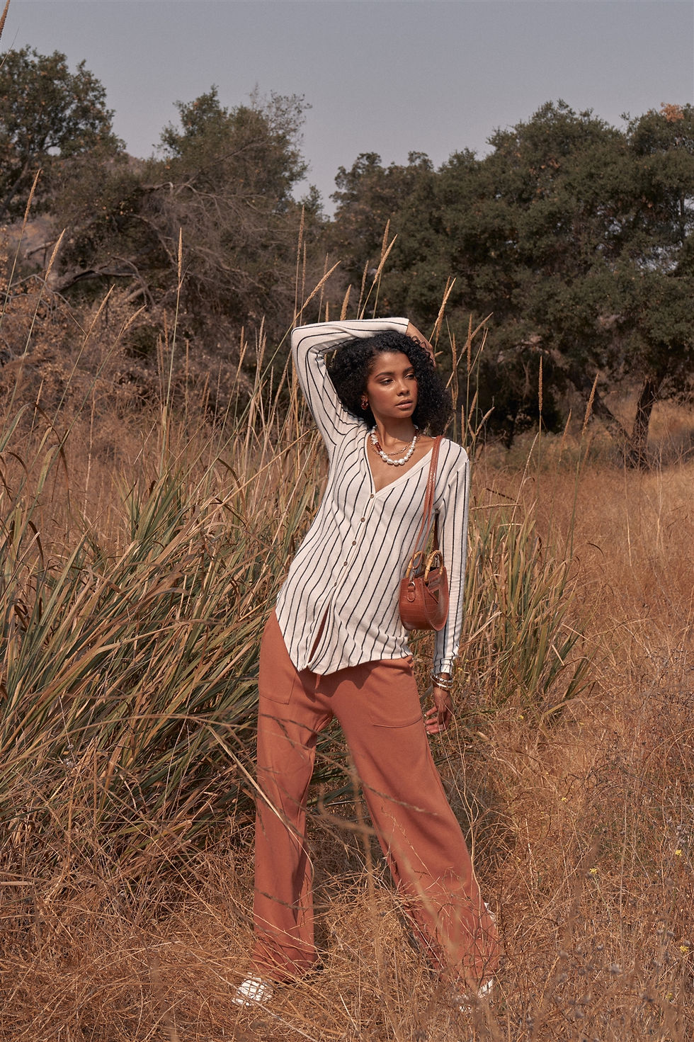 Thumbnail: High Waisted Stretchy High Quality Casual Pant Relaxed Fit Camel Pant