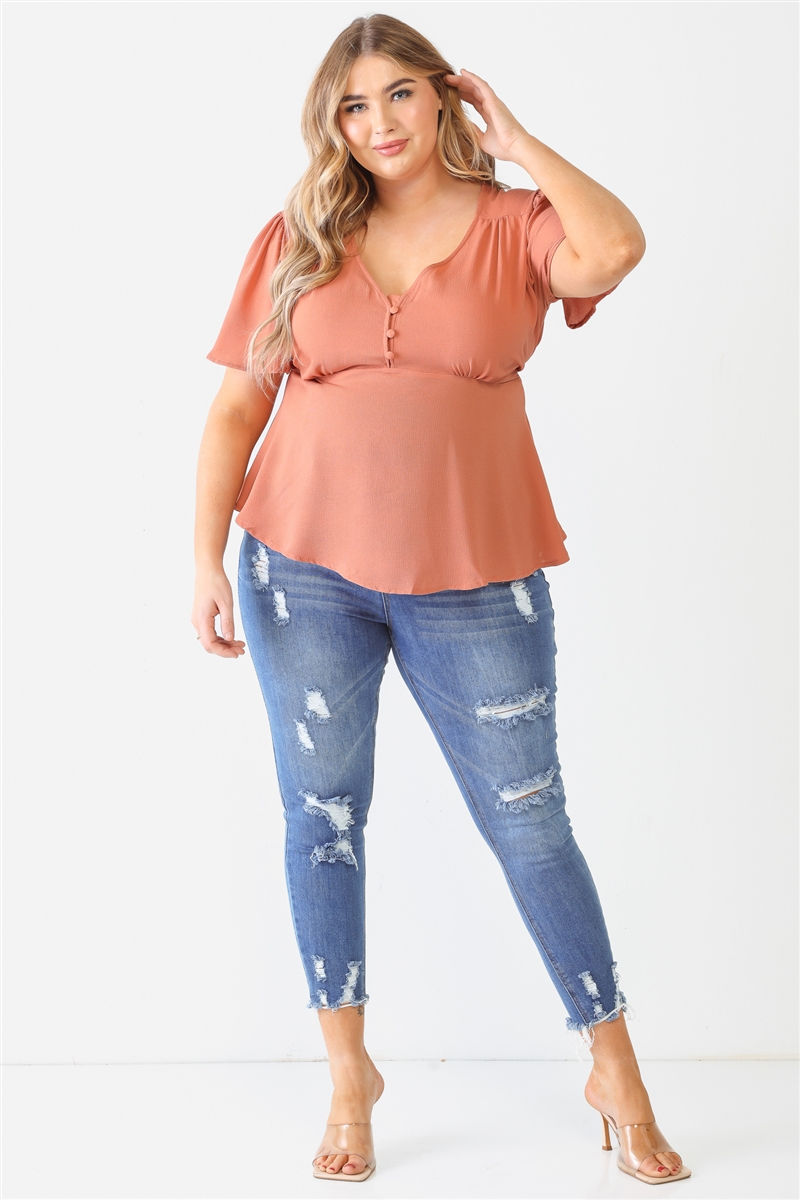 Thumbnail: Plus Tie Detail Flare Top