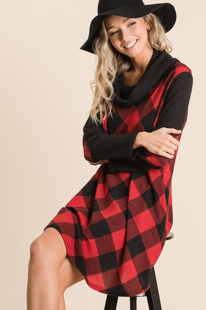 Thumbnail: Buffalo Plaid Tartan Swing Dress